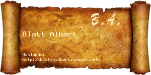 Blatt Albert névjegykártya