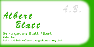 albert blatt business card